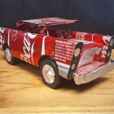 Handmade Coca-Cola Can Folk Art Car