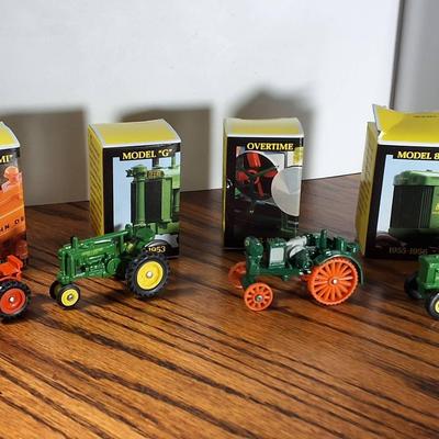 John Deere 1/64 Scale Die-Cast Tractor Models w/ Boxes – Lot of 4