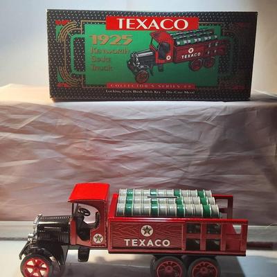 ERTL 1992 Edition #9 Texaco Coin Bank 1925 Kenworth Stake Truck #2162 w/ Box 