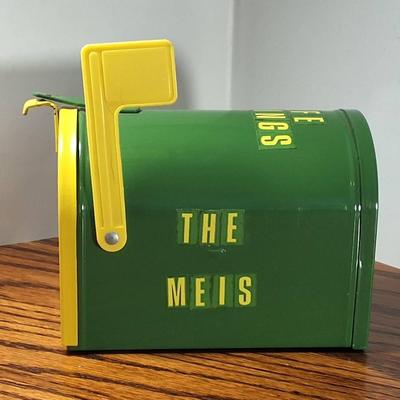 Vintage Green & Yellow John Deere Mailbox Bank 