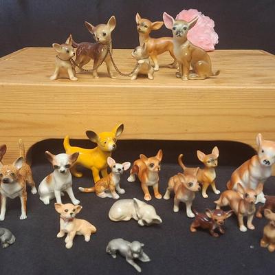Lot of 23 Vintage Chihuahua Dog Figurines – Ceramic & Porcelain Collection