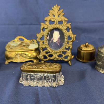 Antique Trinket Boxes And An Antique Frame With A Picture Of Randy!