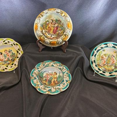 Vintage Italian Capodimonte Style Decorative Plates