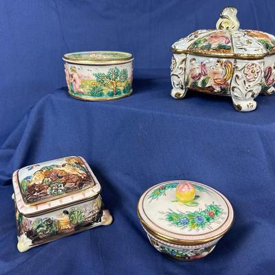 Rococo Style Italian Trinket Boxes- Capodimonte And More