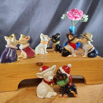 Lot of 4 Pair Kissing Chihuahua  Salt & Pepper Shakers 