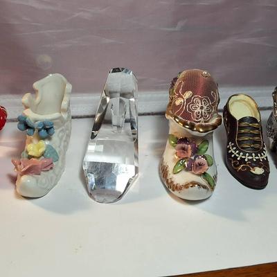 Collection of Six Decorative Miniature Shoe Figurines – Assorted Styles
