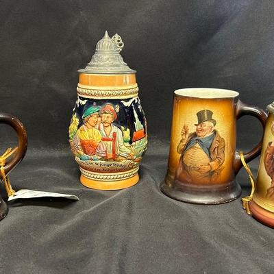 Antique & Vintage Stein & Mug Collection – Warwick, Columbian, & German Beer Stein