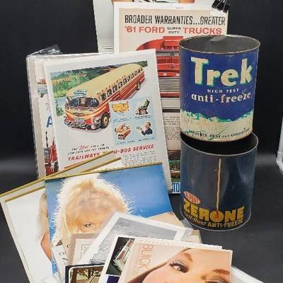 Automobile Ephemera, Calendars And Auto Tins