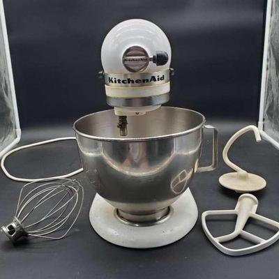 White Kitchen Aid Classic Mixer On Stand