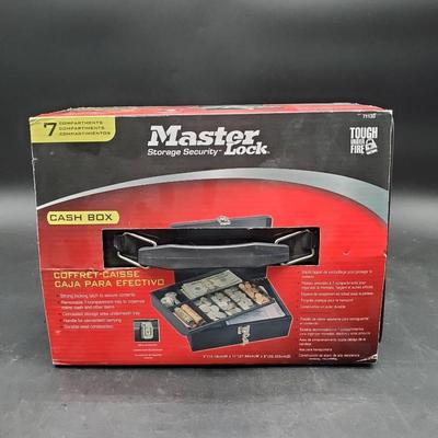 Master Lock Metal Cash Box W/ Keys- NEW 