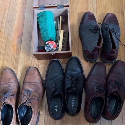 Dress Shoes and Shoe Cleaning Set  
