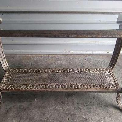 High End Glass & Metal Sofa Table