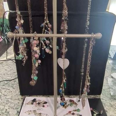 Gemstone, & Crystal Necklaces, Breeches And Earrings