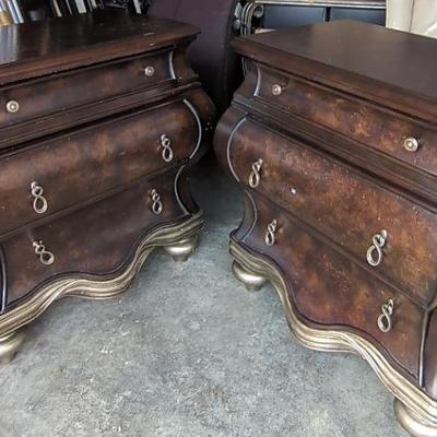 Pair of Oversized Wooden Nightstands (Heavy)