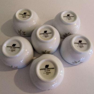 6 - United Airlines Tea Cups