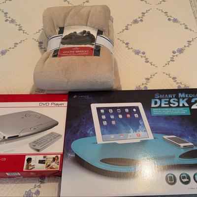 Lap Blanket, DVD Player and Laptop Desk