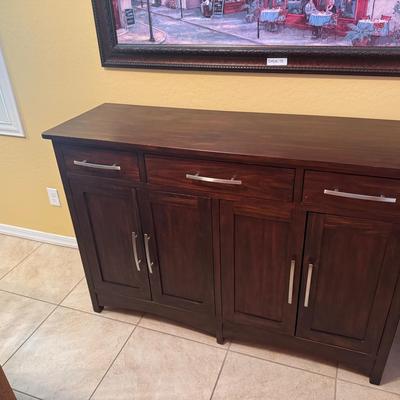 Dark Wood Buffet / Sideboard Cabinet with Storage