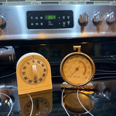 Vintage Kitchen Timer & Taylor Oven Thermometer