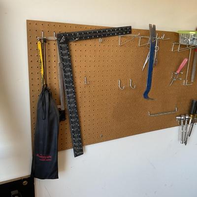 Pegboard with Hand Tools & Accessories