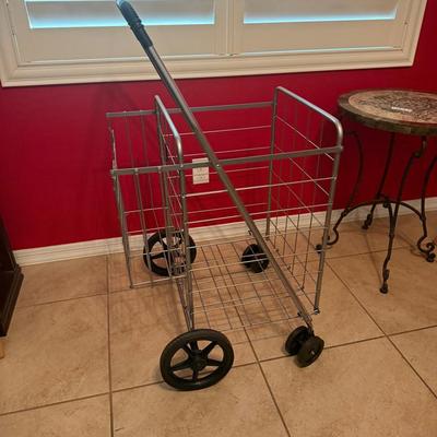 Folding Metal Utility Cart with Wheels