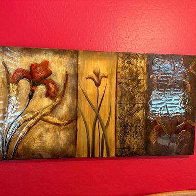 Floral Textured Wall Art – 3-Panel Design