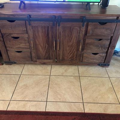 Rustic Farmhouse-Style Entertainment Console