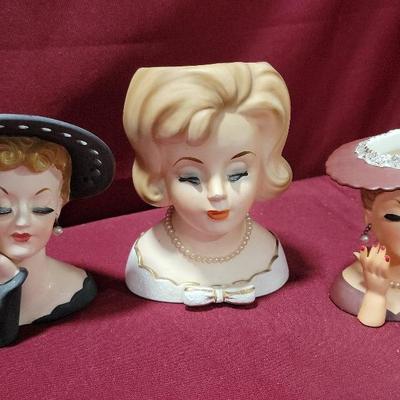 Napco Lady Head Vases 