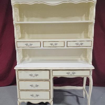 French Provincial Desk With Hutch
