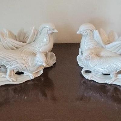 Fitz and Floyd Double Pheasant Candle Holders