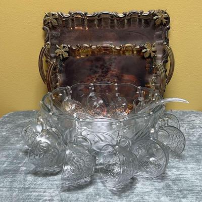 Vintage Silver And Gold Color Serving Trays