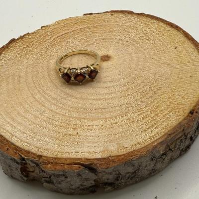 10K Yellow Gold Ring W/ Garnets & Diamonds, Size 6, 3.13 Grams
Lot #: 8