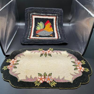 Hooked Wool Rooster Piece & Made In Occupied Japan Table Piece
Lot #: 164