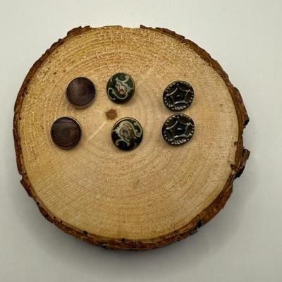 (3) Sets Of Vintage Buttons- Enameled, Stone & Abalone
Lot #: 85