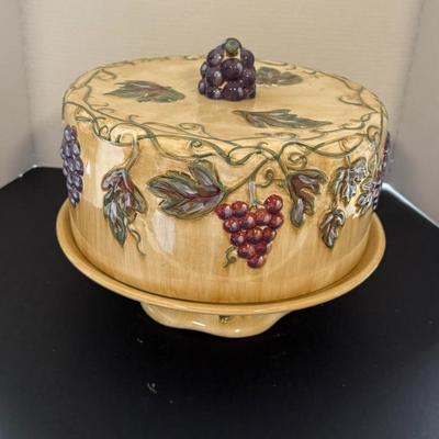 Grape Pattern Covered Pedestal Cake Plate
Lot #: 156