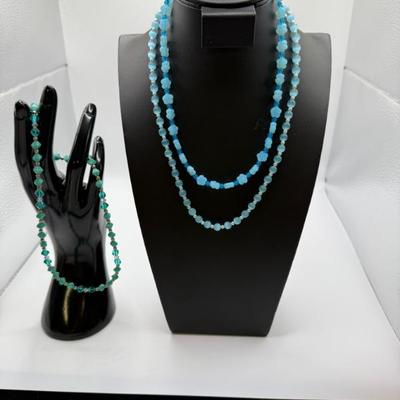 Lot (3) Glass Bead & Swarovski Crystal Necklaces- 925 Findings
Lot #: 47