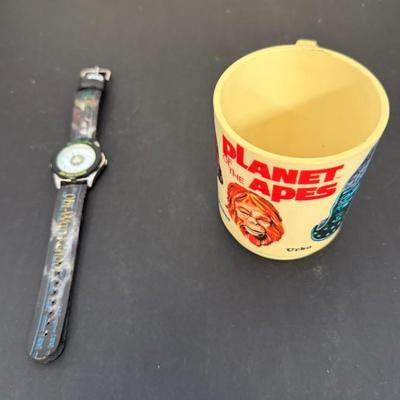 Vintage Planet Of The Apes Deka Plastic Mug & Modern Star Wars Wrist Watch
Lot #: 147