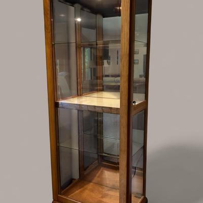 Oak Illuminated Display Cabinet 