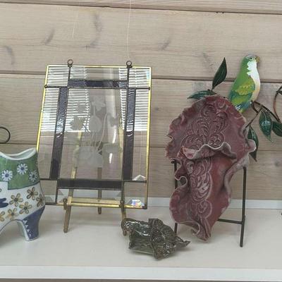 Decorative Collectibles - Vase, Glass Violin, Parrot Wall Hang, And More