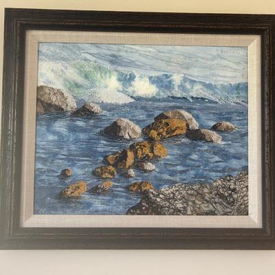 Sea Landscape Fiber Art By Minnesota Artist Bonnie Langenfeld
