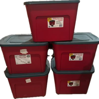 Five Holiday Stor’n’ Tote Containers