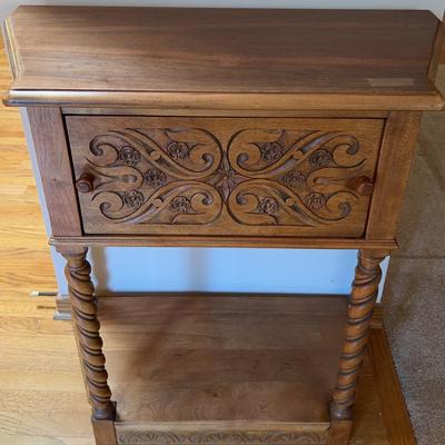 Vintage Hand Carved Entry Way Table