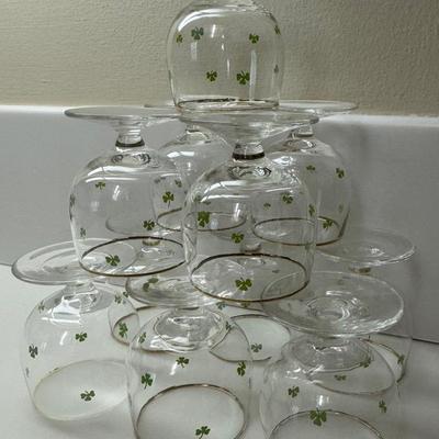 Vintage Shamrock Small Wine or Irish Coffee Glasses