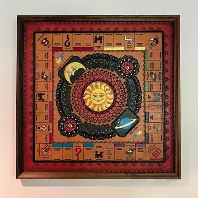 Leather Monopoly Board ~ Hand-Dyed, Tooled & Painted