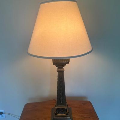 Bronze Tone Column Table Lamp