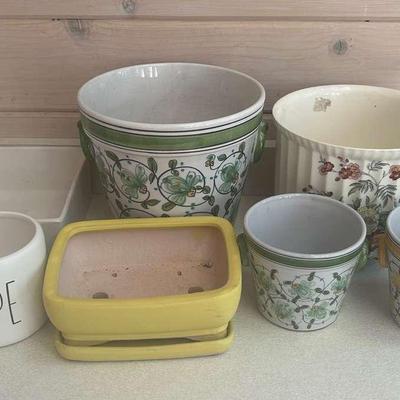 Flower Pots - Rubel Pottery, Spode, And Other Brands