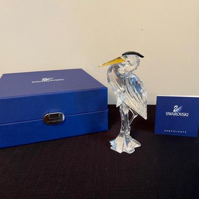 Swarovski Crystal Silver Heron Figurine