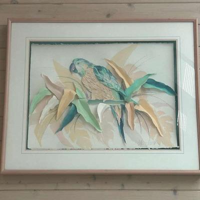“Paradise” By Deb Placek Sculptured Paper Framed Art With Certificate Of Authencity