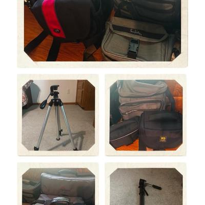 Huge Lot Of Camera Bags And Accessories Including Lowepro, Tamrac, Titan II