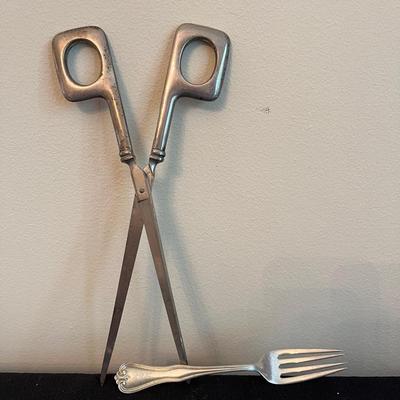 Sterling Silver Scissors & Fork 
