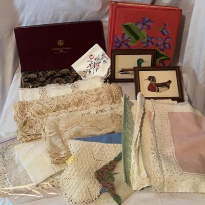 Collection Of Embroidery, Lace And Linens 